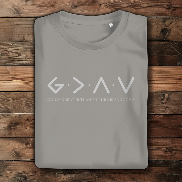 Damen Bio T-Shirt god is greater than the highs and lows