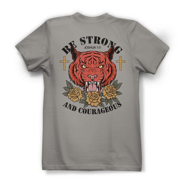 Damen Bio T-Shirt be strong and courageous joshua 1:9