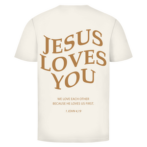 Herren T-Shirt jesus loves you 1 john 4,19