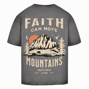 Oversize Washed T-Shirt faith can move mountains matthew 17:20