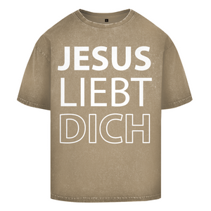 Oversize Washed T-Shirt jesus liebt dich