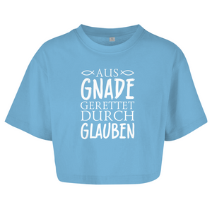 Damen Oversize Crop Top aus gnade gerettet