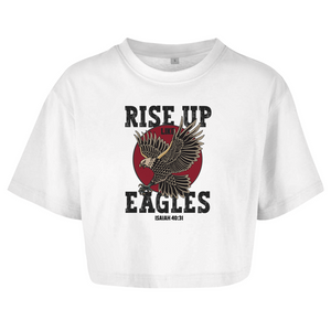 Damen Oversize Crop Top rise up like eagles isaiah 40:31