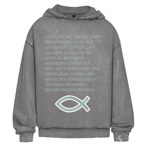 Oversize Washed Hoodie ICHTHYS spruch