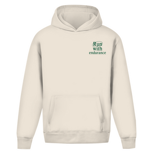 Oversize Hoodie Ohne Kordel run with endurance hebrews 12:1