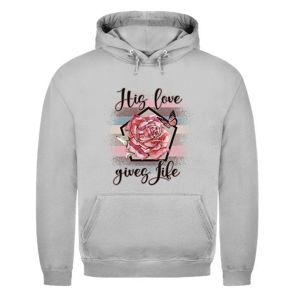 Herren Hoodie his love gives life