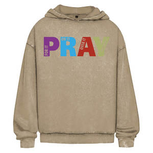 Oversize Washed Hoodie pray on it