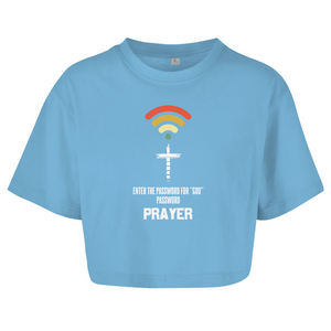 Damen Oversize Crop Top enter the password for god