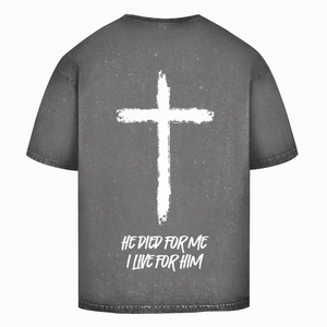 Oversize Washed T-Shirt he died for me i live for him