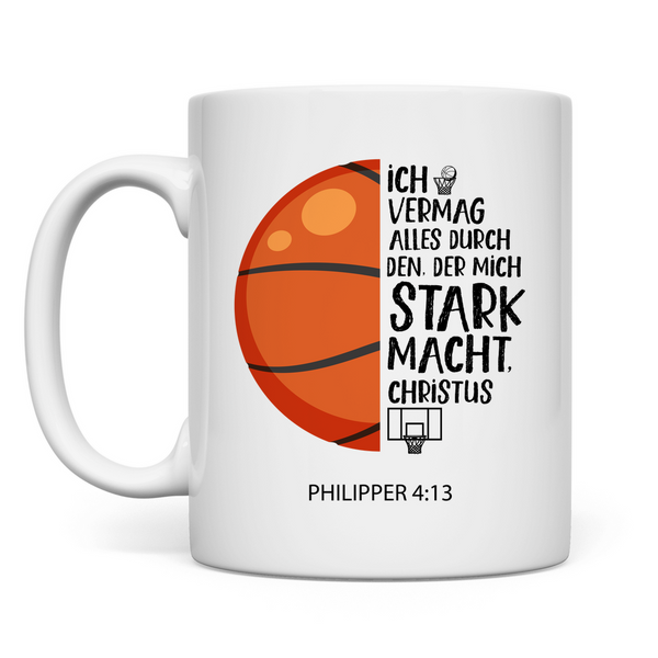 Tasse der mich stark macht philipper 4:13 basketball