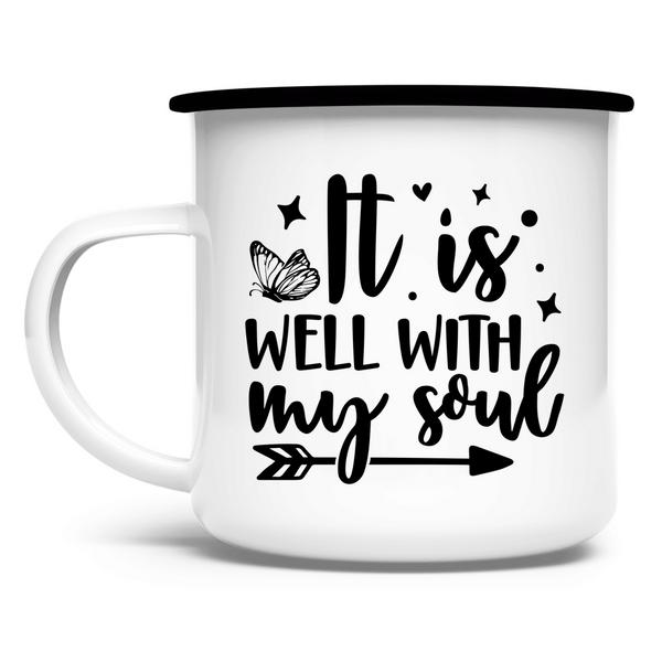 Emaille Tasse it is well wih my soul