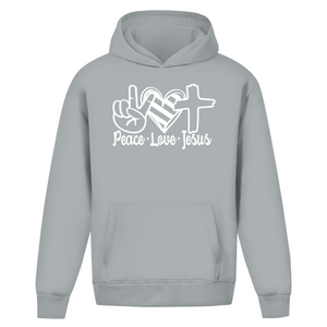 Oversize Hoodie Ohne Kordel peace love jesus