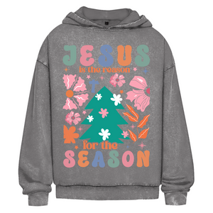 Oversize Washed Hoodie jesus is reason for the season