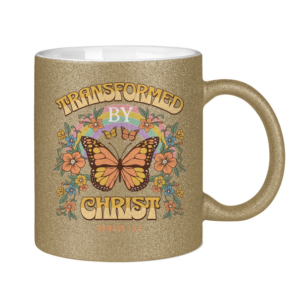 Glitzertasse transformed by christ romans 12:2