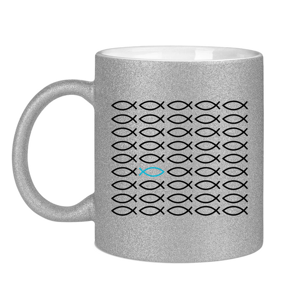 Glitzertasse Ichthys fisch christliches symbol