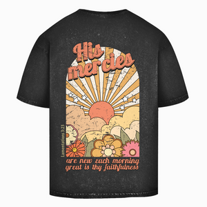 Oversize Washed T-Shirt great is thy faithfulness lamentations 3:23