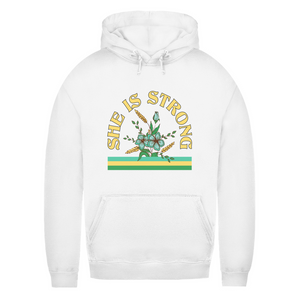 Damen Hoodie she is strong