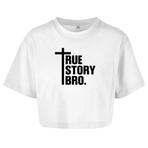 Damen Oversize Crop Top true story bro