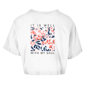 Damen Oversize Crop Top it is well with my soul