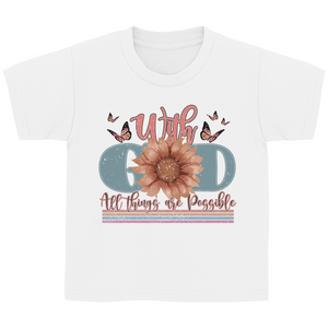 Kinder T-Shirt with god all things are possible