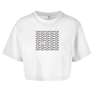 Damen Oversize Crop Top fisch symbol ICHTHYS