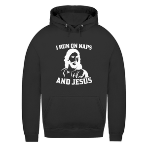 Damen Hoodie i run on naps and jesus