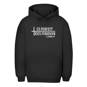Unisex Oversize Hoodie 0% perfect 100% forgiven 1 john 1:9