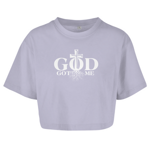 Damen Oversize Crop Top god got me