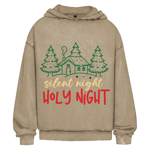 Oversize Washed Hoodie silent night holy night