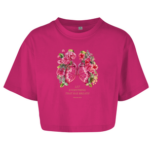 Damen Oversize Crop Top let everything that has breath psalm 150:6