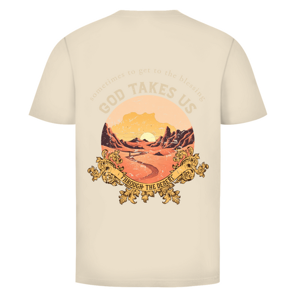 Herren T-Shirt god take us through the desert