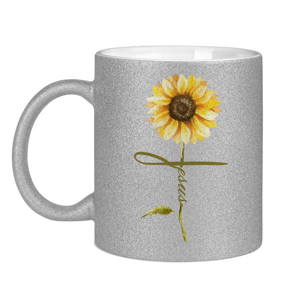 Glitzertasse jesus sonnenblume