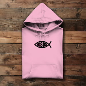 Damen Hoodie fisch symbol ICHTHYS Jesus