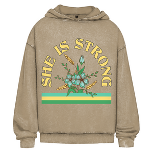 Oversize Washed Hoodie she is strong