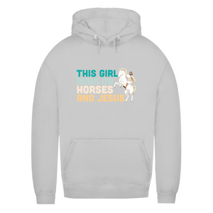Damen Hoodie this girl runs on horses und jesus reiterin