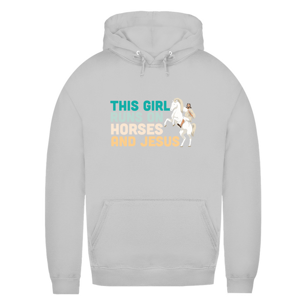 Damen Hoodie this girl runs on horses und jesus reiterin