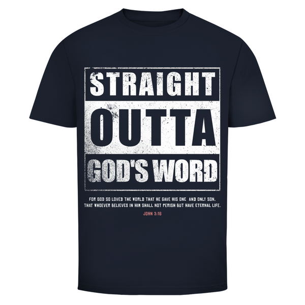 Herren T-Shirt straight outta gods word john 3:16