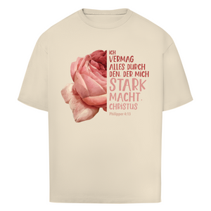 Oversize T-Shirt der mich stark macht rose philipper 4:13