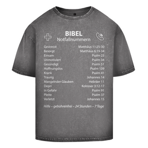 Oversize Washed T-Shirt bibel notfallnummern