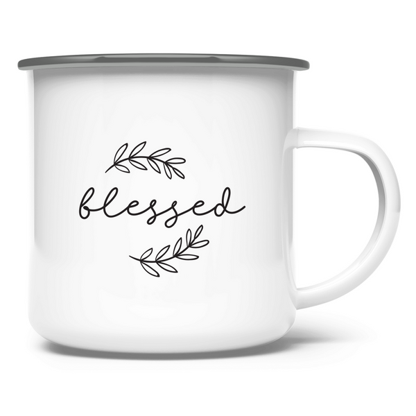 Emaille Tasse blessed