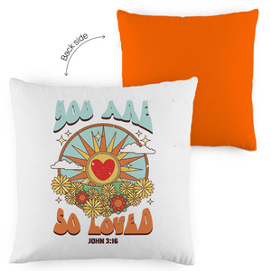 Kopfkissen zweifarbig you are so loved john 3:16