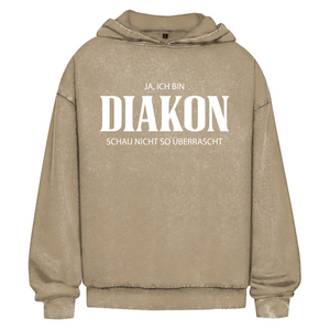 Oversize Washed Hoodie ja ich bin diakon