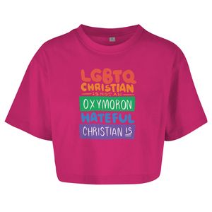 Damen Oversize Crop Top lgbtq christian
