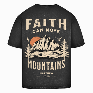 Oversize Washed T-Shirt faith can move mountains matthew 17:20