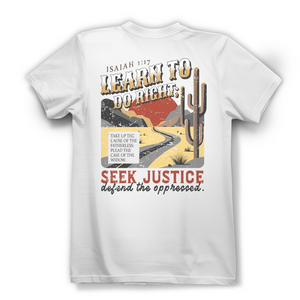 Damen Bio T-Shirt learn to do right isaiah 1:17