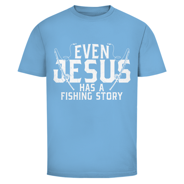 Herren T-Shirt even jesus has a fishing story angler