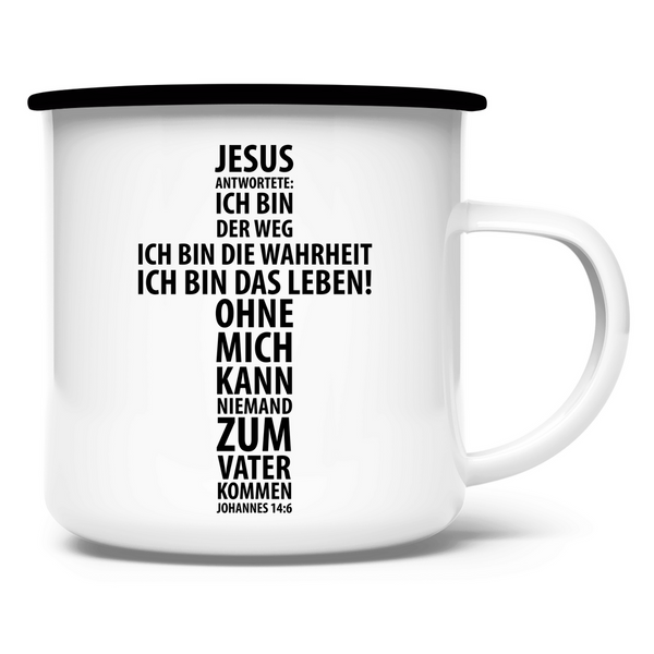 Emaille Tasse jesus antwortete