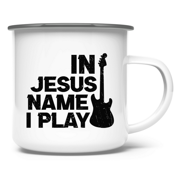 Emaille Tasse in jesus name i play kirchenchor