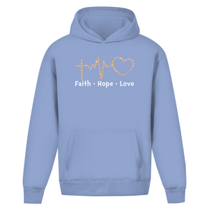 Oversize Hoodie Ohne Kordel faith hope love