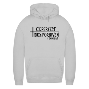 Damen Hoodie 0% perfect 100% forgiven 1 john 1:9